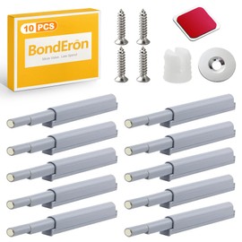 BondEron Pack of 10 Magnetic Push to Open, Pressure Door Openers for Cupboard Drawer Door, Tip-On Release Latch, Cabinet Door Opener