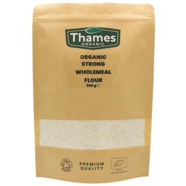 Organic Stoneground Wholemeal Bread Flour-Certified Organic, Non-GMO, Vegan, No Additives, No Preservatives, Resealable Bag by Thames Organic 1kg