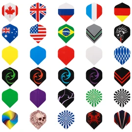 Deetenks 90PCS Dart Flights 30 Sets Durable Standard PET Dart Flights Replacement Feather Tail Wing for Soft Tip Steel Tip Darts