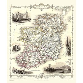 History Portal 1000 Piece Jigsaw Puzzle Map of Ireland 1851 by John Tallis