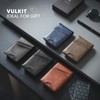 VULKIT Bifold Card Wallet for Men with Aluminum Pop Up