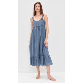 THE GREAT. Women's The Western Tank Night Dress, Blue Dusk, 0
