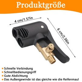 1 Piece American and French Standard Tyre Valve Lever Plug Air Chuck, Tyre Inflator Hose, Car Valve Adapter, Car Tyre Air Chuck, Car Valve Lever Plug for Car Motorcycle