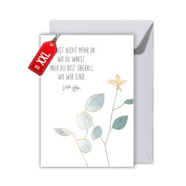 WBdesignz Sympathy Card with Envelope Condolence Card - Victor Hugo Quote Funeral Card with Saying - Condolence Card Condolence (XXL DIN A4)