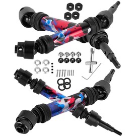 RCHuiWow RC Driveshafts Axles Upgrades Part for 1/10 4WD Slash 4x4(VXL),Rustler 4x4(VXL),Stampede 4x4(VXL),Jat0 4X4(VXL),Steel Front Rear CVD Drive Shaft Hops Up,Replace #9051#9052,Colourful