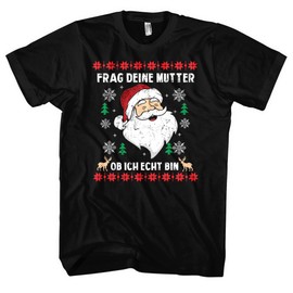 Ask Your Mother Men's T-Shirt | Christmas Santa Shirt Christmas | Black (4XL), black