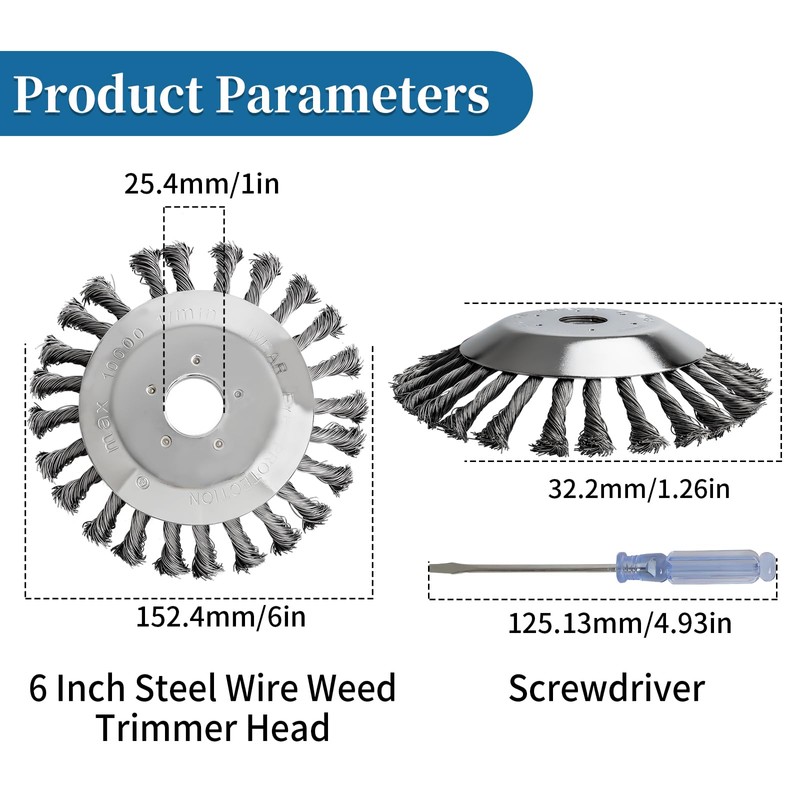 8 Inch Indestructible Trimmer Head and Unbreakable Wired Trimmer Blade,Steel