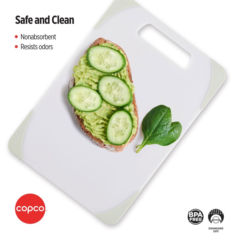 Copco Nonslip Small Plastic Cutting Board, 7.75 x 11.25-Inch, Pistachio