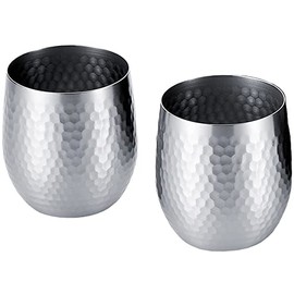 Asahi SUSCUP SCS-18T-2P Sass Hammered Locking Cup, 11.8 fl oz (340 ml), Set of 2