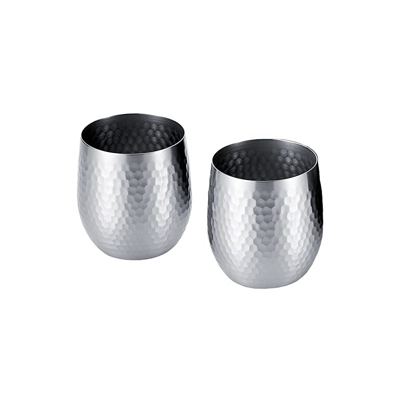 Asahi SUSCUP SCS-18T-2P Sass Hammered Locking Cup, 11.8 fl oz