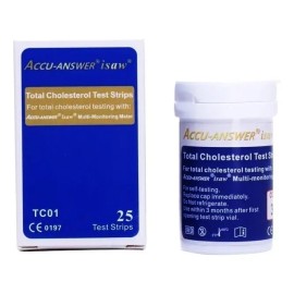 Tiras Reactivas Colesterol Accu Answer X 25 Unidades Color Azul