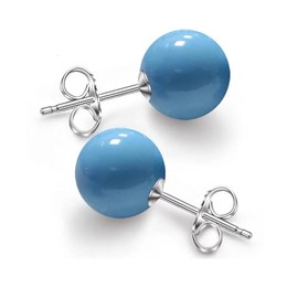 10/12mm Ocean Shell Pearl Stud Earrings Multicolor Shell Beads Pearl Stud Earrings Fashion Jewelry for Women-10MM Blue