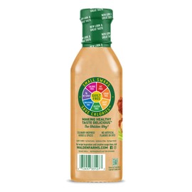Walden Farms Buffalo Ranch Dressing for Salad, Dip, Chicken, and Fresh Foods, 12 oz. Bottle, Calorie, Gluten, and Fat Free, Vegan and Kosher, Creamy and Spicy Flavor, 6 Pack