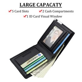 ZAYOKO Mens Wallets Slim Bifold, Wallet for Men RFID Blocking, Wallet Men with 2 Banknote Compartments