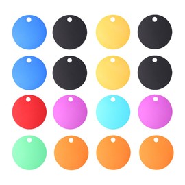 Milisten Pack of 25 Stamps, Blank Tags, Aluminium Alloy Round Tag with Hole, Pets Blank Tag, Traction Rope Pendant, Accessories for Puppies, Pets, DIY, 3.5 cm/1. 4 Inches (Mixed