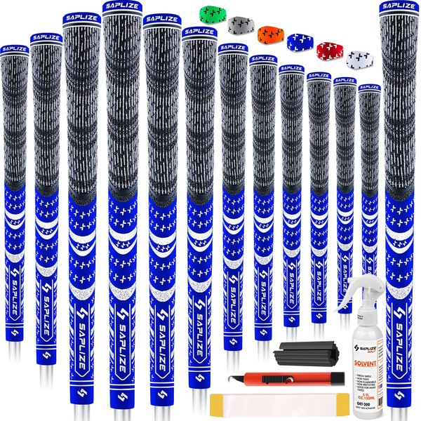 SAPLIZE Cross Corded Golf Grips 13 Pack, Low Taper Design,
