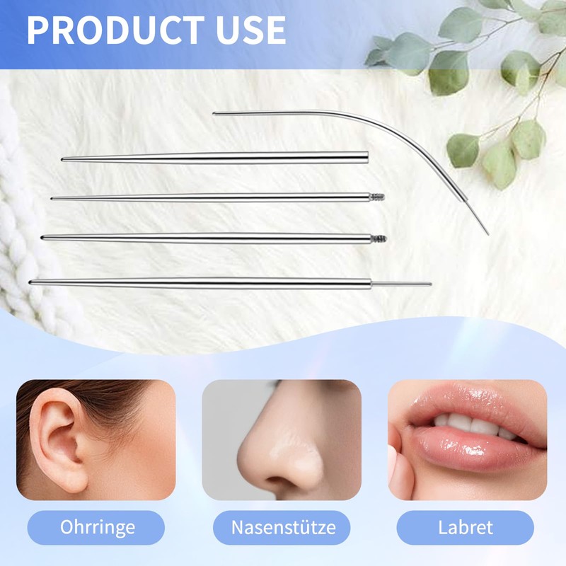 BCYSNR 5 Piece Piercing Insertion Aid Piercing Needle, Piercing Set,