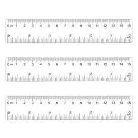 3 Pack 6 Inch Ruler Clear Rulers Small Straight Ruler with Centimeters and Inches, Plastic Shatterproof Measuring Tools for School, Office and Home (Clear, 6“)