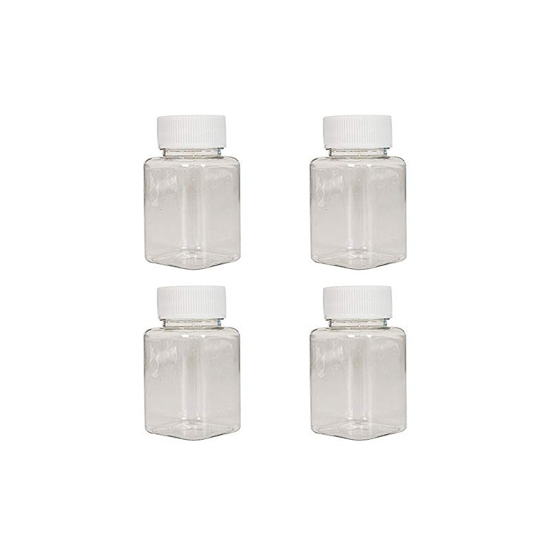 4 Pieces 80ml Empty Clear Plastic Pill Bottles Solid Powder