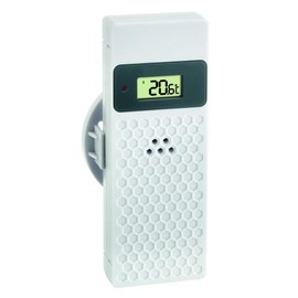 TFA Dostmann Thermo-Hygro Transmitter with Display, 30.3245.02, Can be Used as Replacement or Additional Transmitter, White, L60 x W35 x H155 mm
