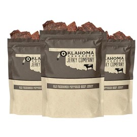 Old Fashioned Peppered Beef Jerky - No Frills Tough and Old Style Dry Beef Jerky - All Natural, Gluten Free, No Added Preservatives and No Added MSG, Healthy Protein Snacks, 2 oz (Pack of 3)