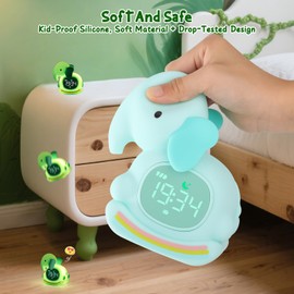 Alarm Clock for Kids,Wake up Clock for Kids,Digital Sleep Trainer with LED Display,Sleep Companion for Toddler,Color Changing Alarm Clock for Kids, Rechargeable,Gift for Girls Boys Teens Room Decor