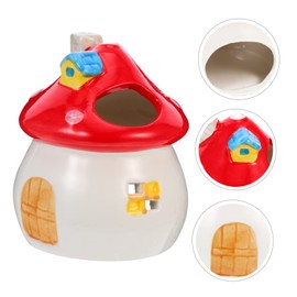 Abaodam Cooling Ceramic Hamster Nest Mushroom Shaped Hideout for Chinchillas Pets Durable Lightweight Shelter House
