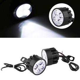 Keenso 1 par 3000lm 12V 24W de Faros LED Universales de Motocicleta/ Foco/Luces Auxiliares/Luz de Niebla