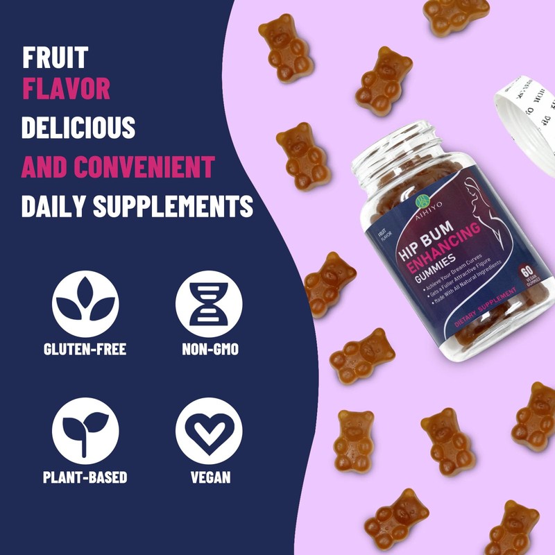 AIHIYO Hip Bum Enhancement Gummies, 60 Count