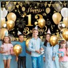 Yuanbigtai Birthday Party Decoration Extra Large Fabric Black Gold Sign