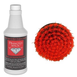 Diamond Magic 20oz Commercial/Janitorial Hard Water Spot Cleaner & Stain Remover Combo Pack w/ 4" Drill Brush Accessory