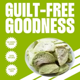 Moon Freeze-Dried Kiwi, Pack of 6 (0.56 Ounce each), Total 3.38 Ounce, Crispy & Natural Indian Kiwi Snack, No Sugar, No Preservatives, Healthy & Vegan