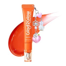 sérum labial 3 en 1 con efecto iluminador, bálsamo labial con color con VC-IP y Vitamin E, brillo ligero no pegajoso con charm a juego (02 Peach)     