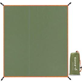 GOYYI Tent Sheet, Ground Sheet, Waterproof On Both Sides, Waterproof Index: 118.1 inches (3,000 mm), Sunshade, Foldable, Lightweight, General Outdoor Use, 94.5 x 82.7 inches (240 x 210 cm), Army Green