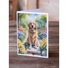 Caroline's Treasures Golden Retriever Spring Path Greeting Cards Pack of