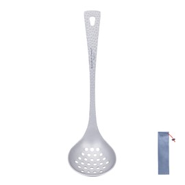 Boundless Voyage Titanium Skimmer Spoon Lightweight Cooking Skimmer Ladle with Long Handle Food Strainer Colander Kitchen Tools (Skimmer)