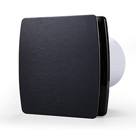 Zeyzer Black Bathroom Fan 110 CFM 1.0 Sone 5.9" Duct Square Ceiling or Wall Mount Ventilation Exhaust Fan for Bathroom/Corridor/Office/Laundry Room/SHop