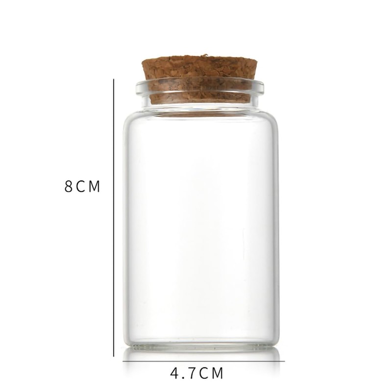 ICSTM Glass Bottles with Cork,2 Pack 5oz Empty Clear Glass
