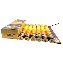 Super Sandal Mysore Incense Sticks and Incense Stick Holder Bundle Insence Insense SreeVani Incense Sticks
