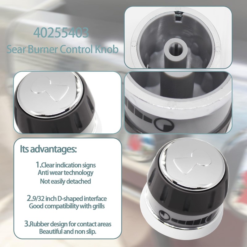 luclyyasys Upgraded 2 inch 40255403 Sear Burner Control Knob for