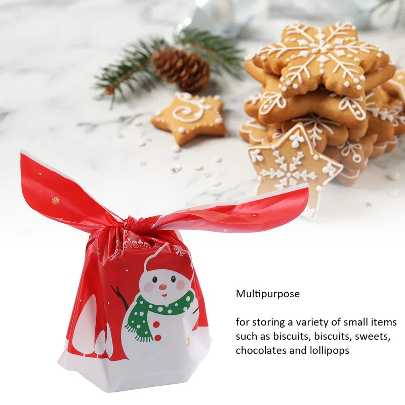 100Pcs Christmas Gift Bag Cute Food Grade Eco Friendly Reusable