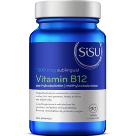 SISU Vitamin B12, Methylcobalamin, 1000mcg, 90-180 Tablets, 90 Tablets