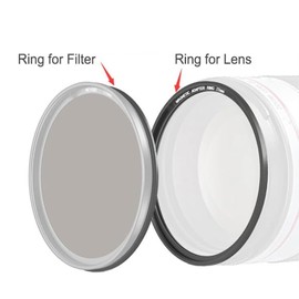 77mm Magnetic Lens Filter Adapter Ring, Converts 77mm Screw Thread Filter to Magnetic Filter, Magnetic Camera Lens Filter Adapter Ring Set
