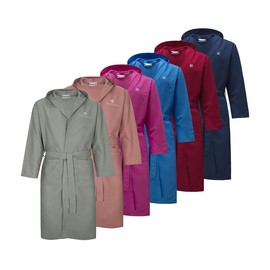 Renato Balestra Unisex Microfibre Bathrobe with Hood, gray
