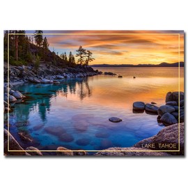 California, Lake Tahoe Sunrise Travel Refrigerator Magnet Size 2.5" x 3.5"