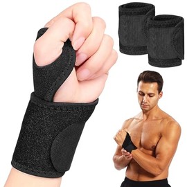 2 Pack Muñequeras Gym, Ajustable Transpirable Neopreno Ayuda. Muñequeras Deportivas, Adecuado para Entrenamiento, Gimnasio, Levantamento de Peso, etc 