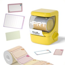 HPRT NEW1 Label Maker - Bluetooth Label Make Machine with 1 Roll Tape Portable Thermal Printer for iPhone&Andriod, Yellow