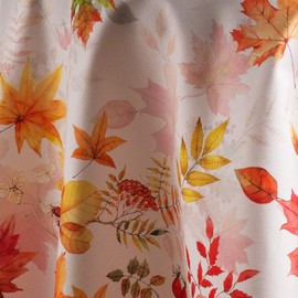 Maison d' Hermine 100% Cotton Table Cover - 63" Diameter Round Decorative Tablecloth - Tablecloths for Dining, Home, Farmhouse & Party - for Thanksgiving & Christmas - Amarante Collection