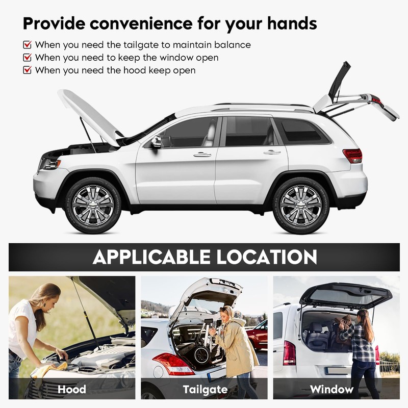 2 Pcs Rear Hatch Trunk Lift Supports Gas Struts Tailgate