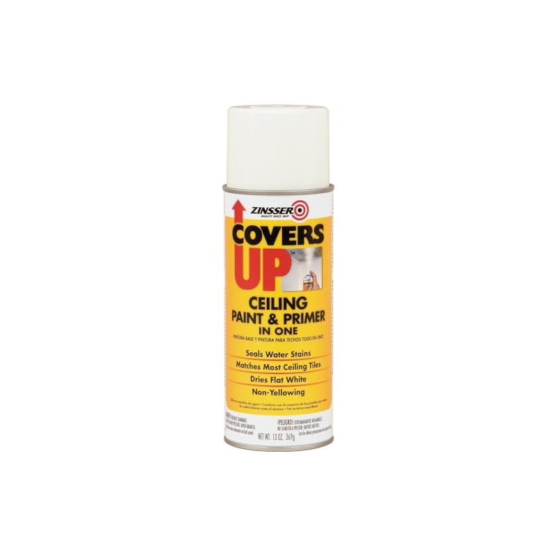 Zinnser 03688 Covers Up Stain Sealing Ceiling Paint, White